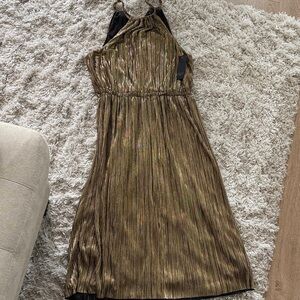 NWT RACHEL Rachel Roy Metallic Gold Dress Size XL